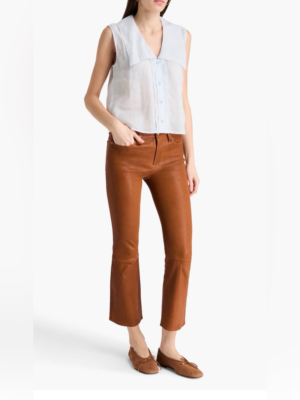 Frame leather pants in Cognac